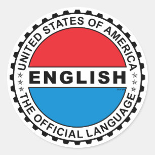 USA Official Language Classic Round Sticker