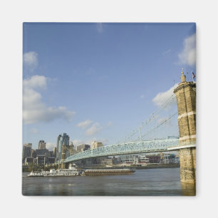 USA, Ohio, Cincinnati: Roebling Suspension 2 Magnet