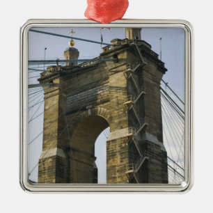 USA, Ohio, Cincinnati: Roebling Suspension Metal Tree Decoration