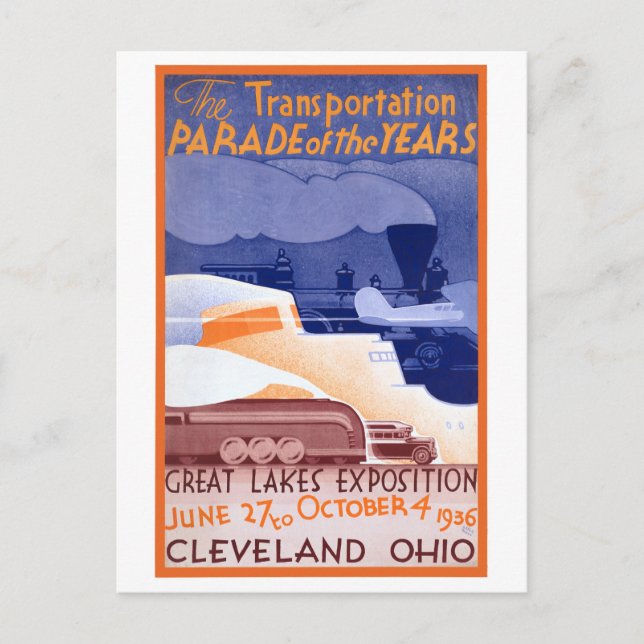 USA Ohio Expo Vintage Poster Restored Postcard (Front)