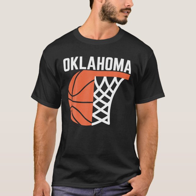 USA Oklahoma basketball State net graphic sports p T-Shirt (Front)