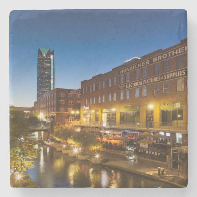 USA, Oklahoma, Oklahoma City, Bricktown Stone Coaster (Front)