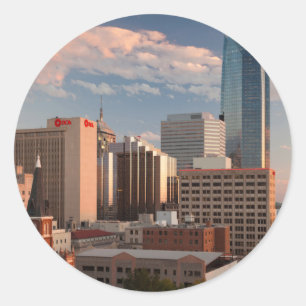 USA, Oklahoma, Oklahoma City, Elevated City Classic Round Sticker