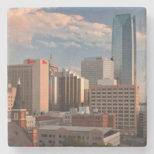 USA, Oklahoma, Oklahoma City, Elevated City Stone Coaster