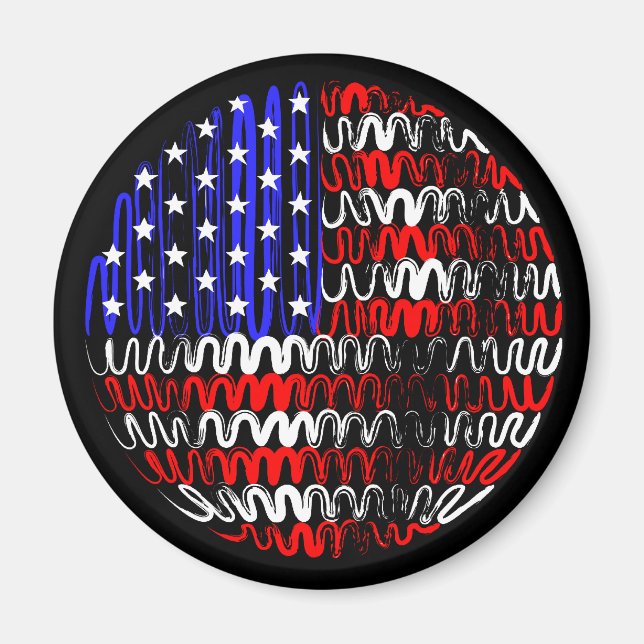 USA on Black Magnet (Front)