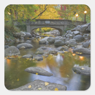 USA, Oregon, Ashland, Lithia Park. Autumn Square Sticker