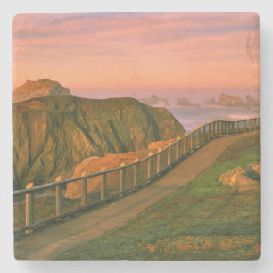 USA, Oregon, Bandon. Rocks Viewed From Trail Stone Coaster