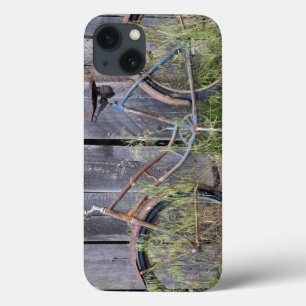 USA, Oregon, Bend. A dilapidated old bike iPhone 13 Case