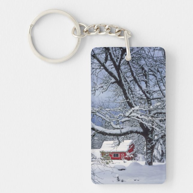 USA, Oregon, Clackamas County. Fresh snow covers Key Ring (Front)