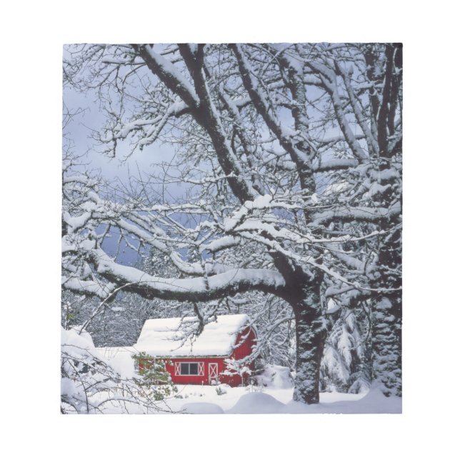 USA, Oregon, Clackamas County. Fresh snow covers Notepad (Front)