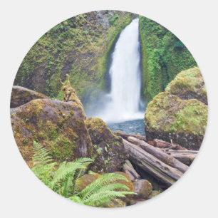 USA, Oregon, Columbia River Gorge, Wahclella Classic Round Sticker