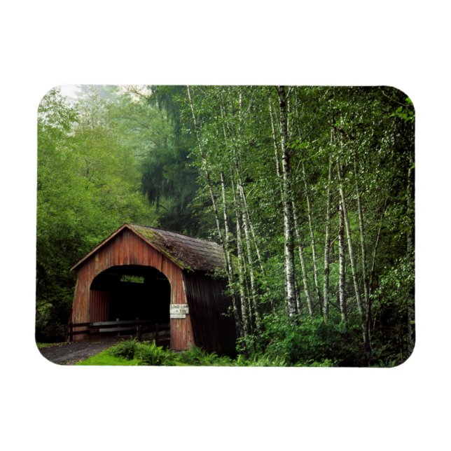 USA, Oregon. Covered Bridge Over North Fork Magnet (Horizontal)