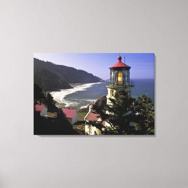 USA, Oregon, Florence. Heceta Head Lighthouse Canvas Print (Front)