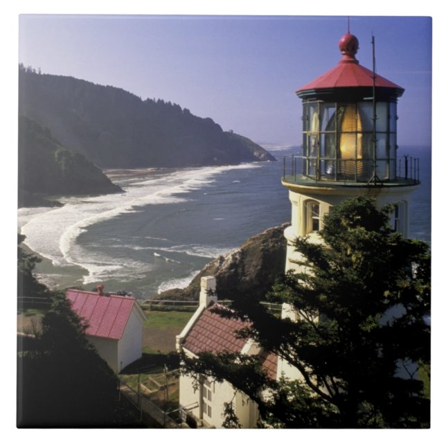 USA, Oregon, Florence. Heceta Head Lighthouse Tile (Front)