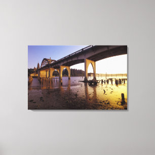 USA, Oregon, Florence. Siuslaw Bridge and Canvas Print