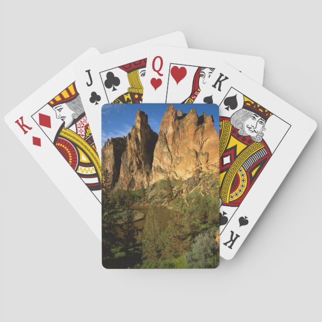 USA, Oregon, Granite Cliffs At Smith Rock State Playing Cards (Back)