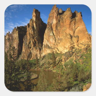 USA, Oregon, Granite Cliffs At Smith Rock State Square Sticker
