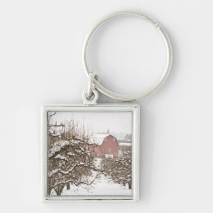 USA, Oregon, Hood River. Snow covered Apple Key Ring