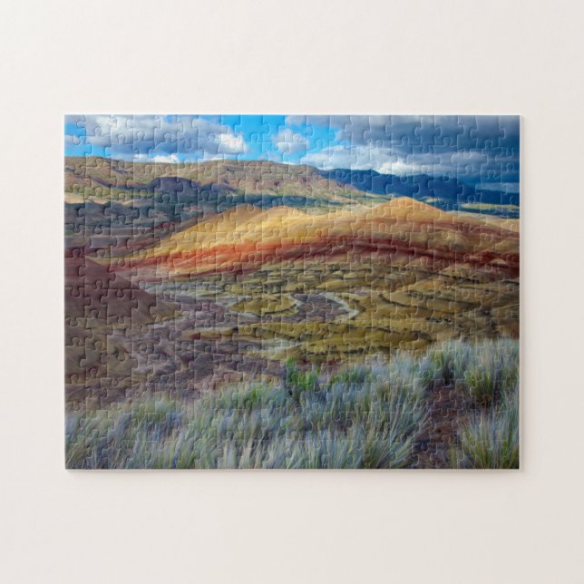 USA, Oregon. Landscape Of The Painted Hills Jigsaw Puzzle (Horizontal)