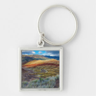 USA, Oregon. Landscape Of The Painted Hills Key Ring