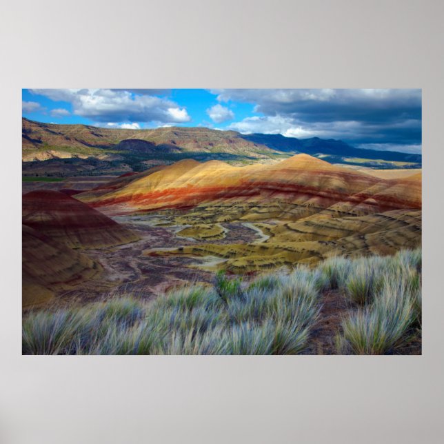 USA, Oregon. Landscape Of The Painted Hills Poster (Front)