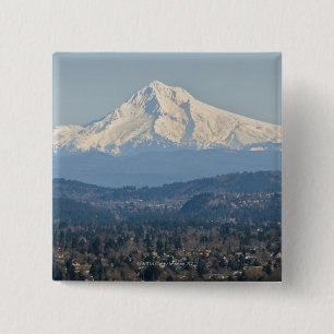 USA, Oregon, Mount Hood in winter 15 Cm Square Badge