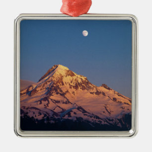 USA, Oregon, Mt Hood. Sunset creates alpenglow Metal Tree Decoration