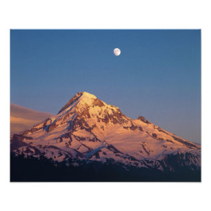 USA, Oregon, Mt Hood. Sunset creates alpenglow Photo Print