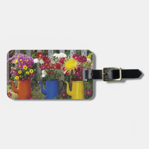 USA, Oregon, Portland. Antique enamelware Luggage Tag