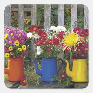 USA, Oregon, Portland. Antique enamelware Square Sticker