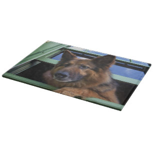 USA, Oregon, Portland. Griff the long-hair Cutting Board