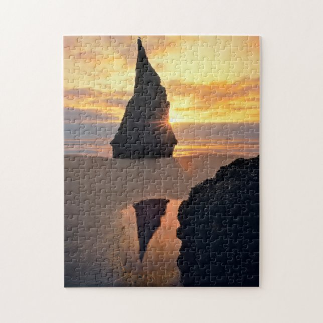 USA, Oregon. Rock Formation At Sunset Jigsaw Puzzle (Vertical)