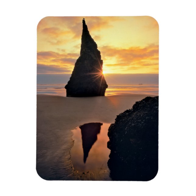 USA, Oregon. Rock Formation At Sunset Magnet (Vertical)