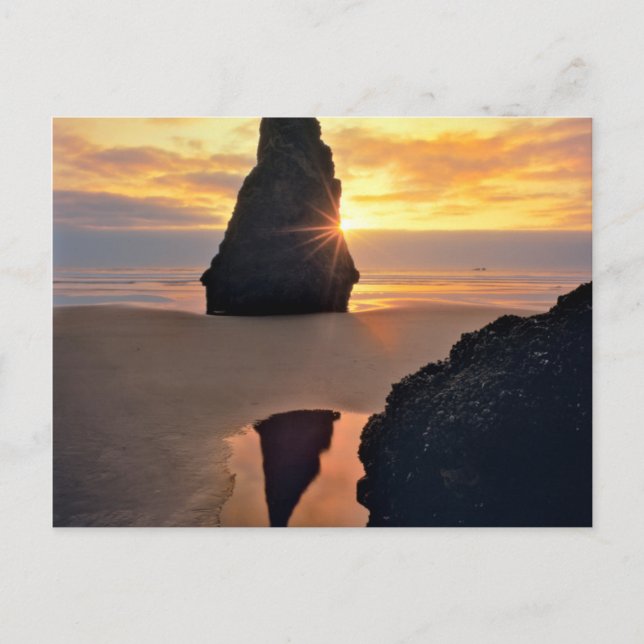 USA, Oregon. Rock Formation At Sunset Postcard (Front)