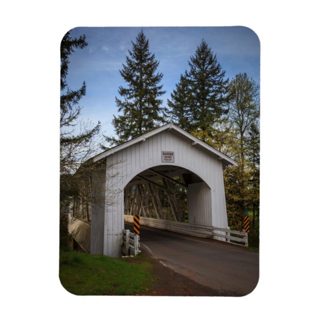 USA, Oregon, Scio, Hannah Bridge 2 Magnet (Vertical)