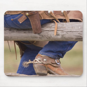 USA, Oregon, Seneca, Ponderosa Ranch. Cowboy Mouse Mat