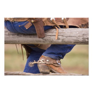 USA, Oregon, Seneca, Ponderosa Ranch. Cowboy Photo Print