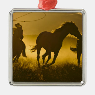 USA, Oregon, Seneca, Ponderosa Ranch. Metal Tree Decoration