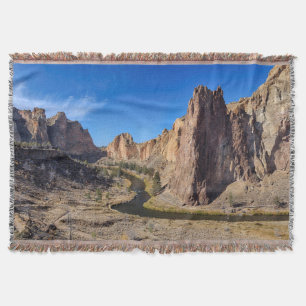 USA, Oregon, Smith Rock State Park Throw Blanket