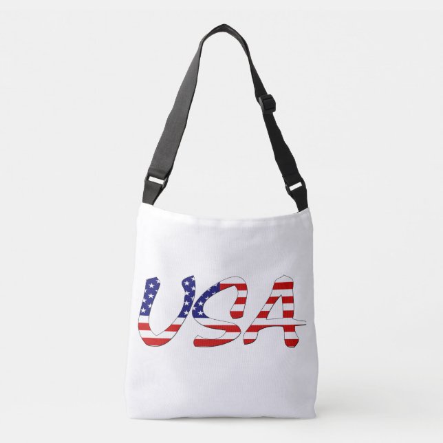 USA overlaid on US Flag cbbcnt Crossbody Bag (Front)