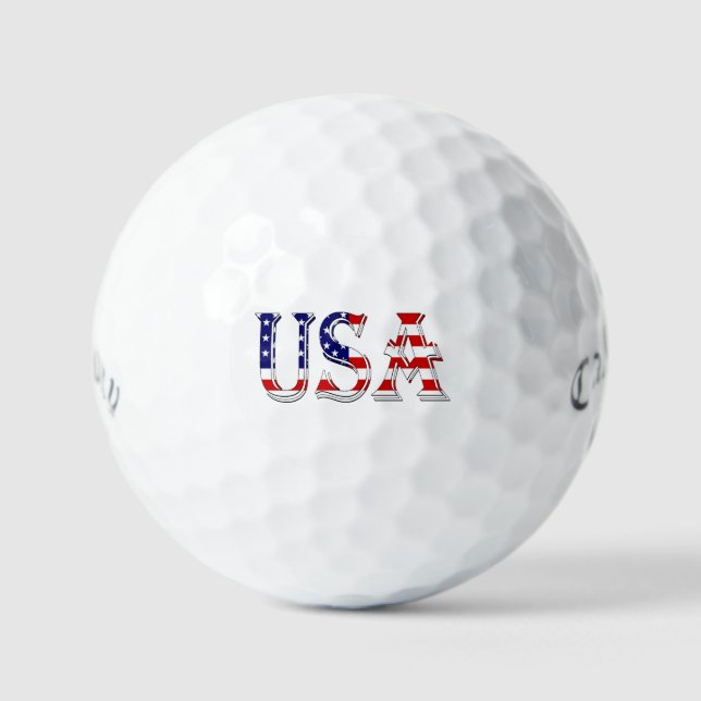 USA overlaid on US Flag css gbcnt Golf Balls (Front)
