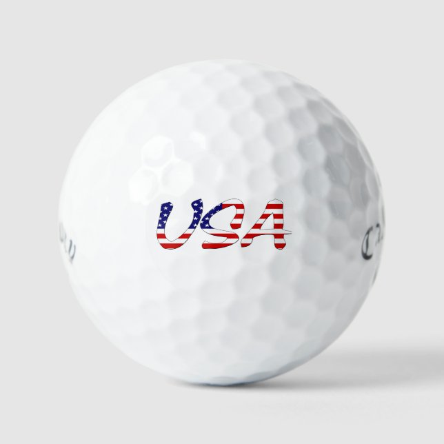 USA overlaid on US Flag css gbcnt Golf Balls (Front)