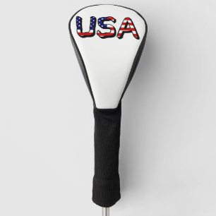 USA overlaid on US Flag Golf Driver Cover arc3