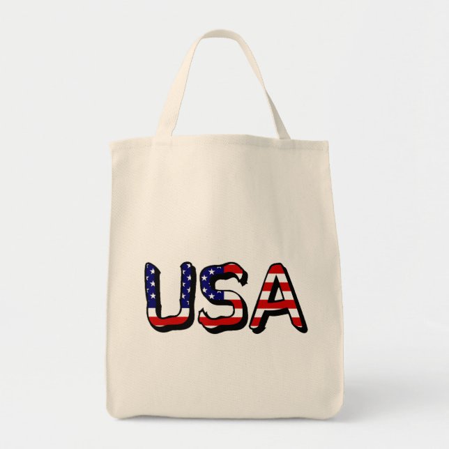 USA overlaid on US Flag gtt Tote Bag (Front)