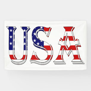 USA overlaid on US Flag (h) bnrcn Banner