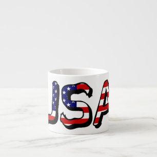 USA overlaid on US Flag mugcnt Espresso Cup