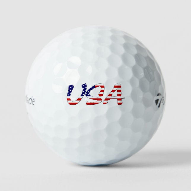 USA overlaid on US Flag tmtp5 gbcnt Golf Balls (Front)