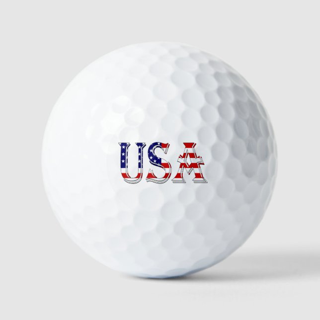 USA overlaid on US Flag va gbcnt Golf Balls (Front)