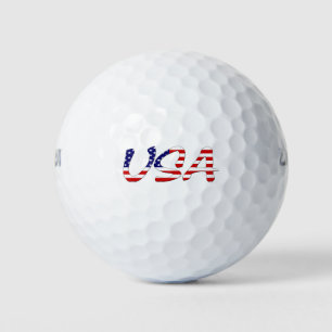 USA overlaid on US Flag wu gbcnt Golf Balls