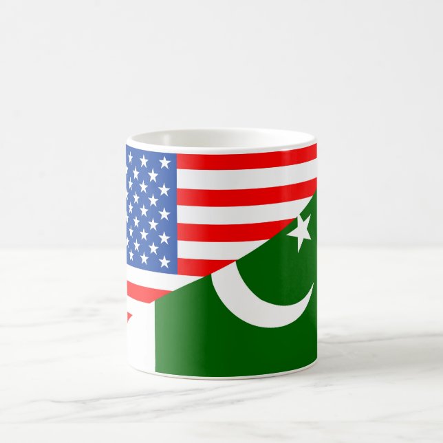 usa Pakistan country half flag america symbol Coffee Mug (Center)
